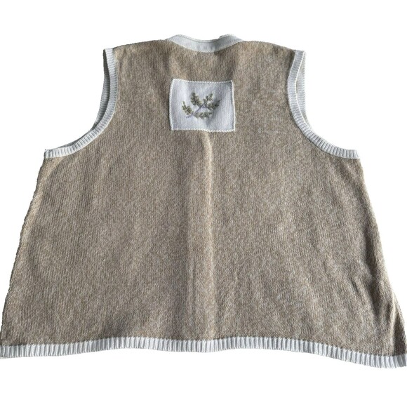 Vtg CJ Banks Hand Embroidered Garden Theme Sweater Vest Cottagecore PLUS Sz 1X - Picture 8 of 9